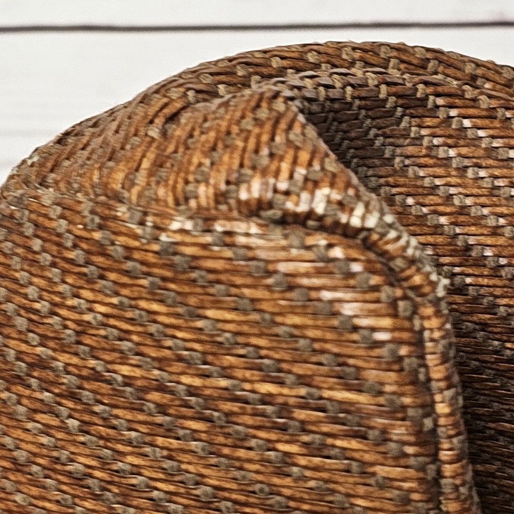 Fossil Brown Woven Shoulder Bag with Leopard Print Key Tag - Picture 6 of 16